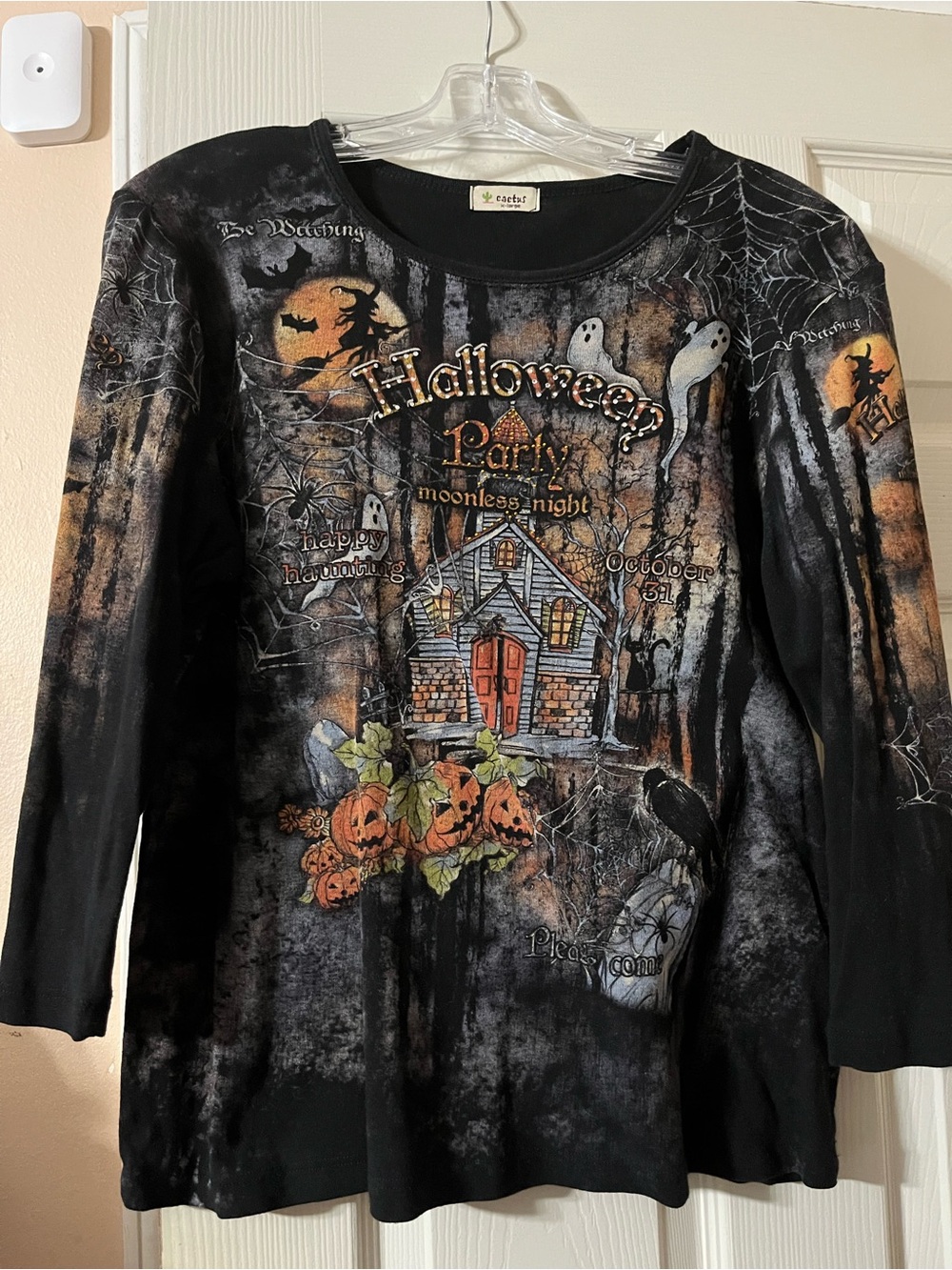 Cactus Black & Orange Halloween Graphic Sweatshirt